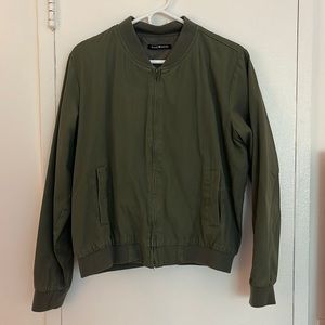 Brandy Melville green canvas bomber jacket